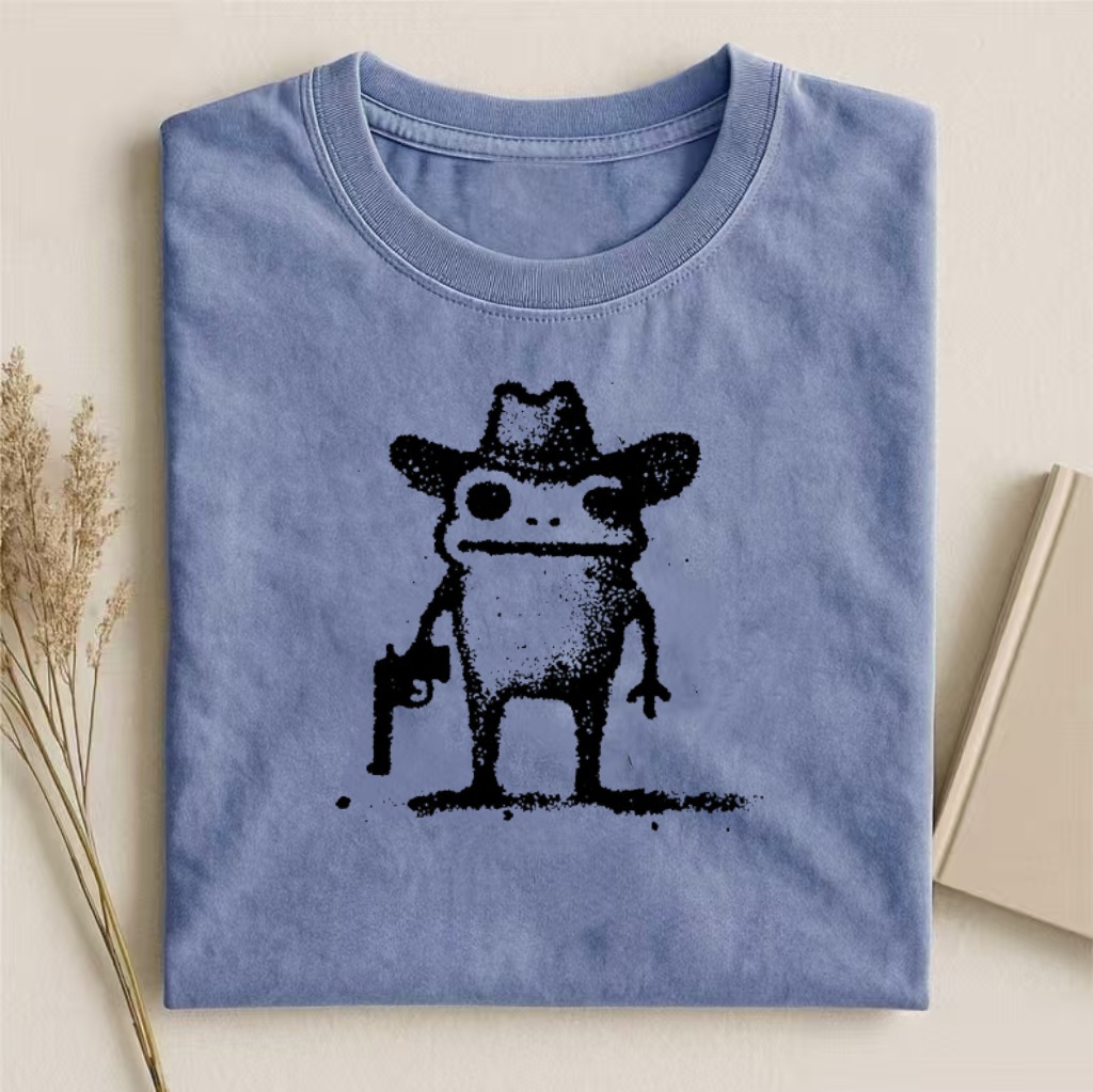 Cowboy Frog With Pistol Graphic T-shirt