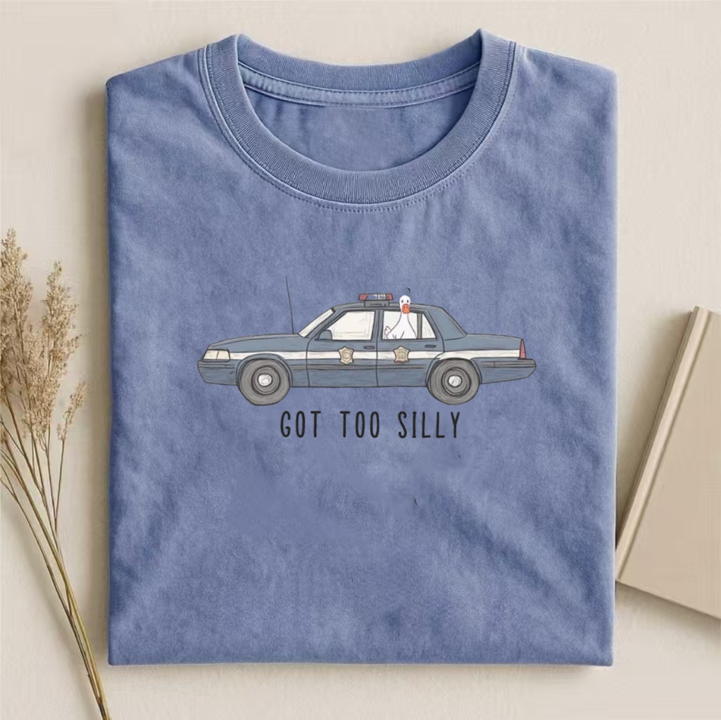 "Got Too Silly" Police Car Humor T-shirt