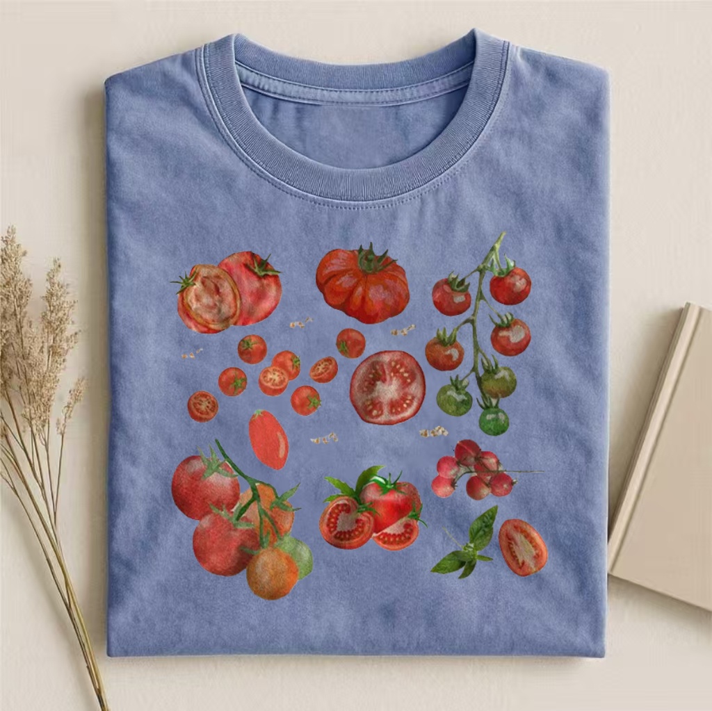 Watercolor Tomato Collage Art T-shirt