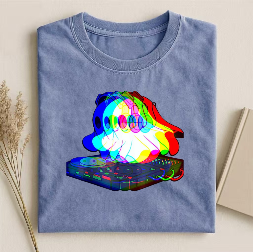 Rainbow Ghost DJ Graphic T-shirt
