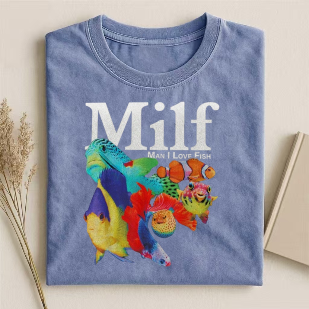 "MILF: Man I Love Fish" Tropical Fish Humor T-shirt
