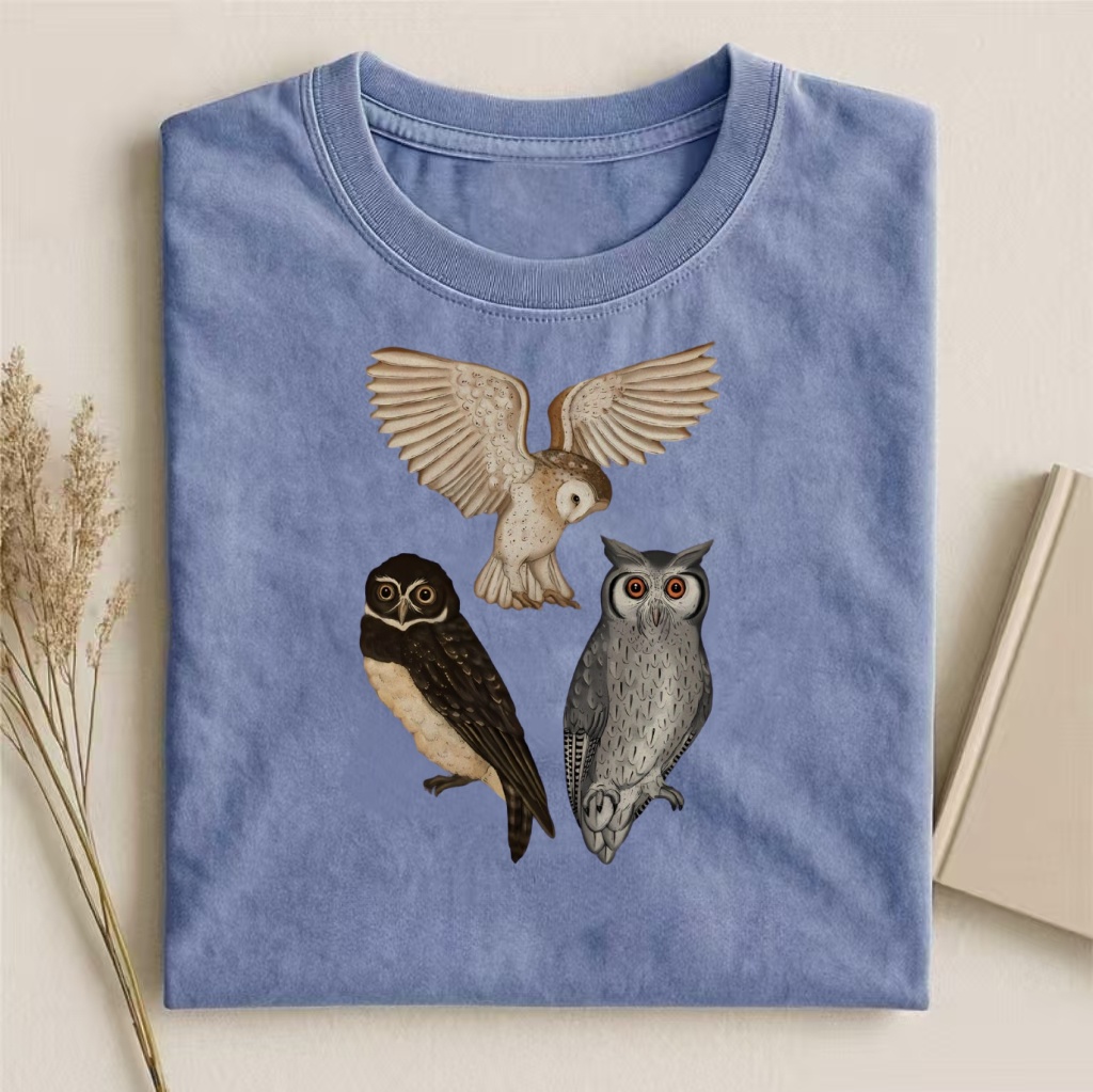 Vintage Owl Species Collage T-shirt