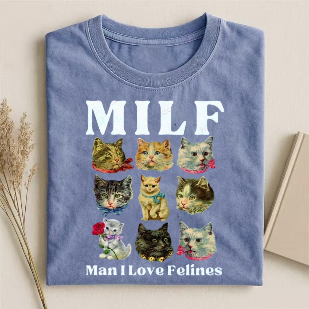 "MILF: Man I Love Felines" Vintage Cat T-shirt