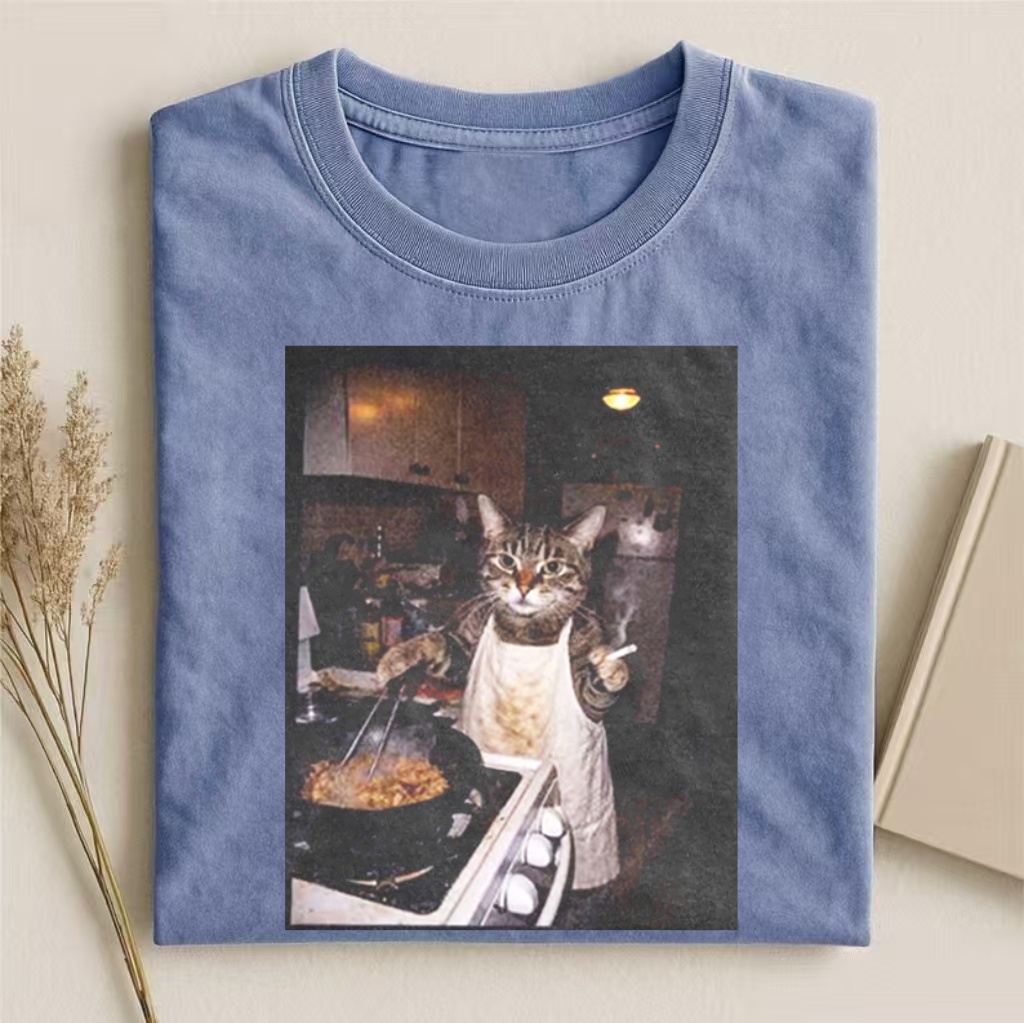 Chef Cat Meme Graphic T-shirt