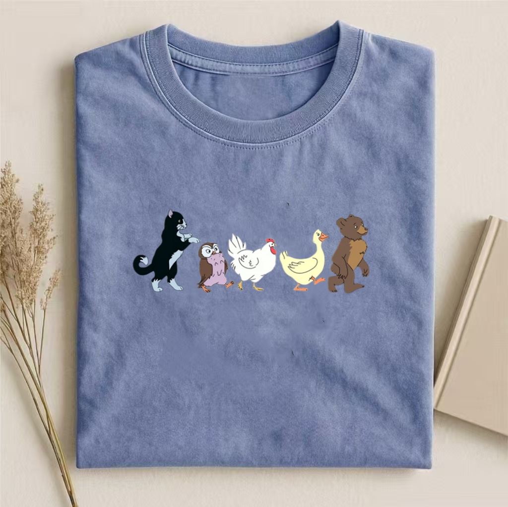 Animal Parade Cartoon Graphic T-shirt