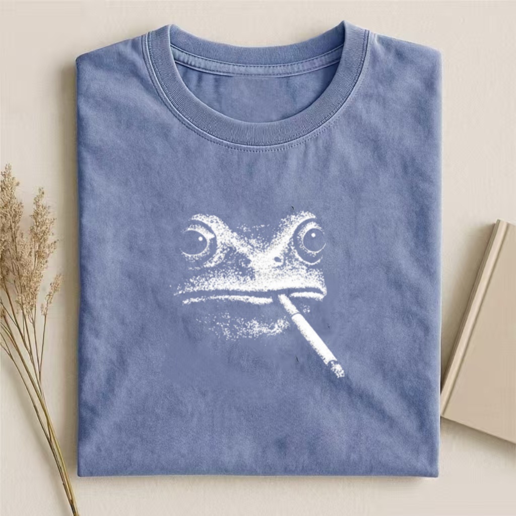 Smoking Frog Grunge Humor T-shirt