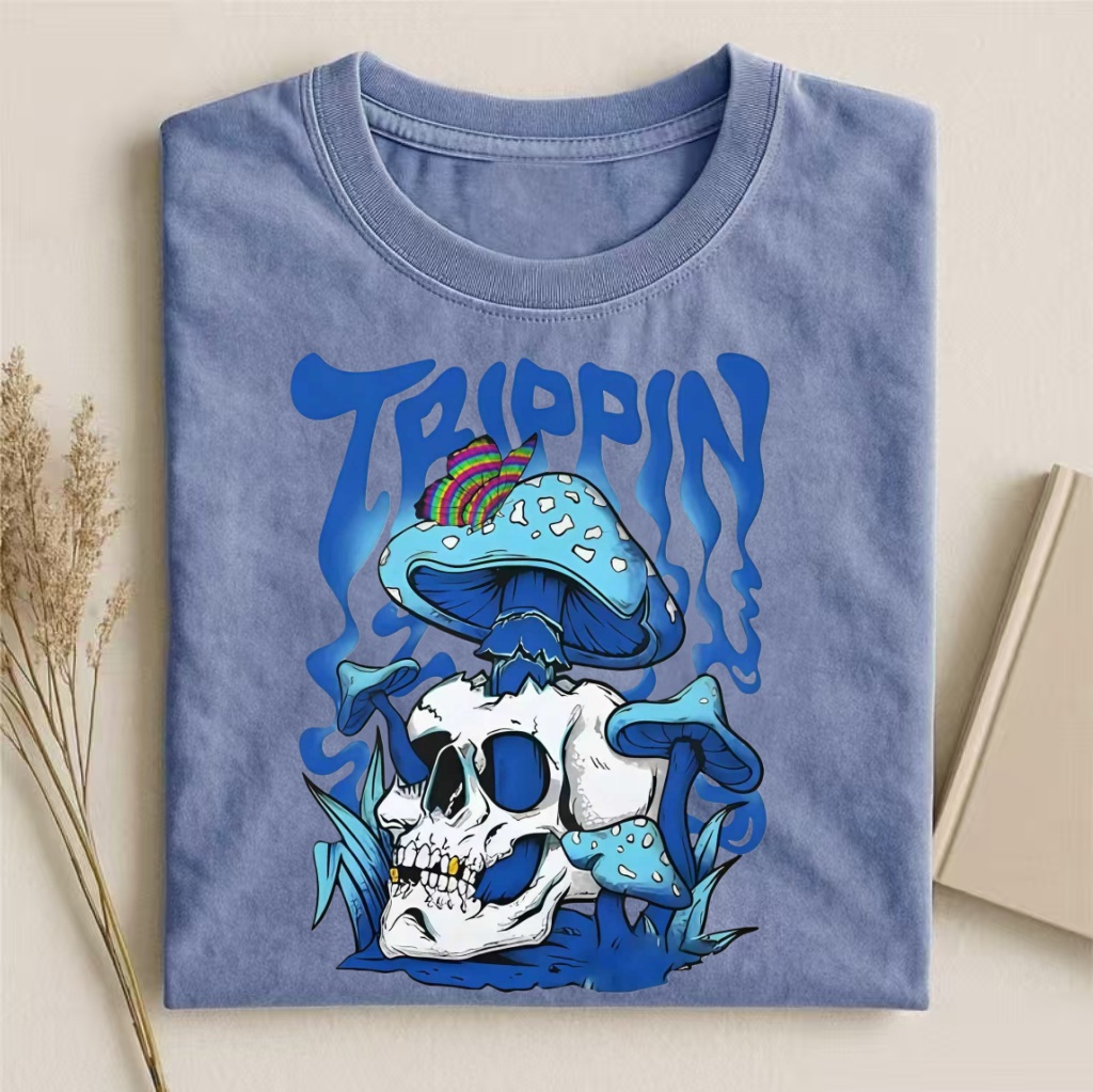 "Trippin" Skull & Mushroom Psychedelic T-shirt