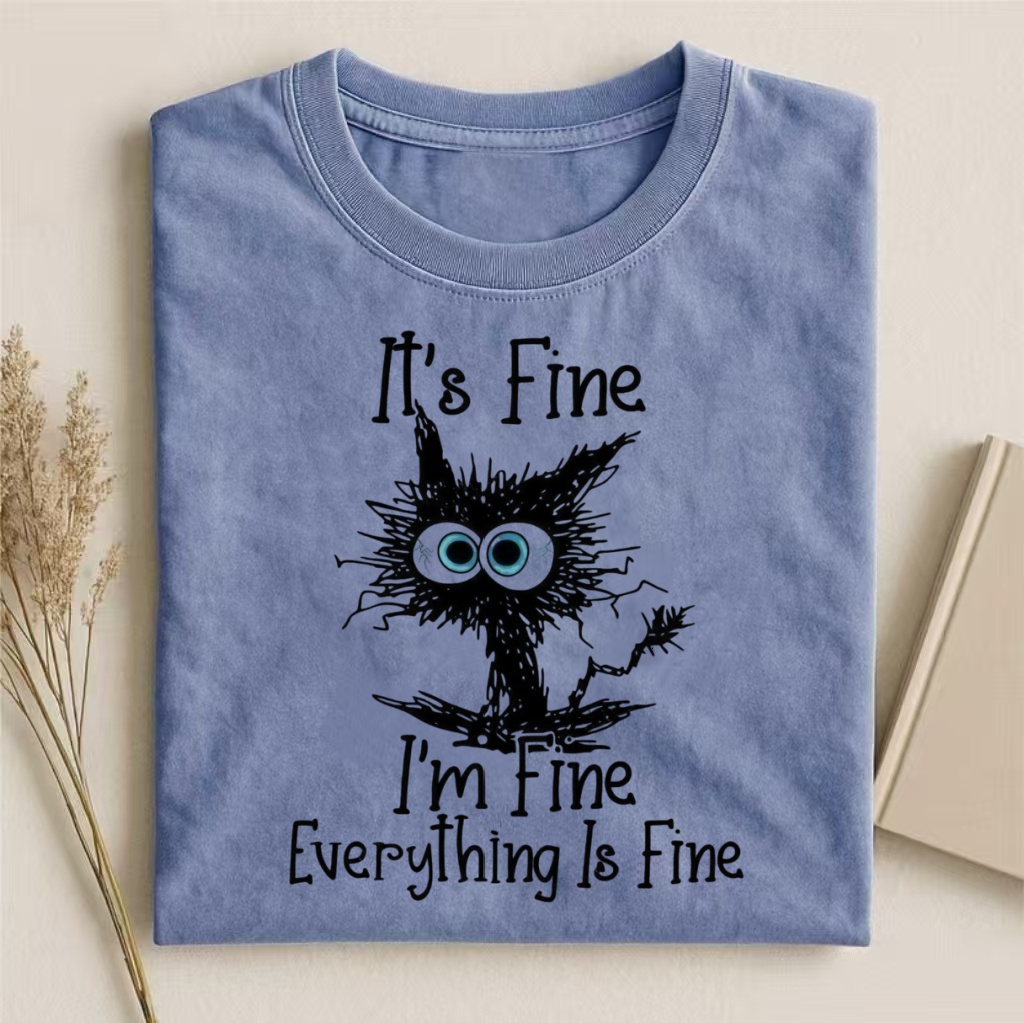 "Everything Is Fine" Spooky Cat Meme T-shirt