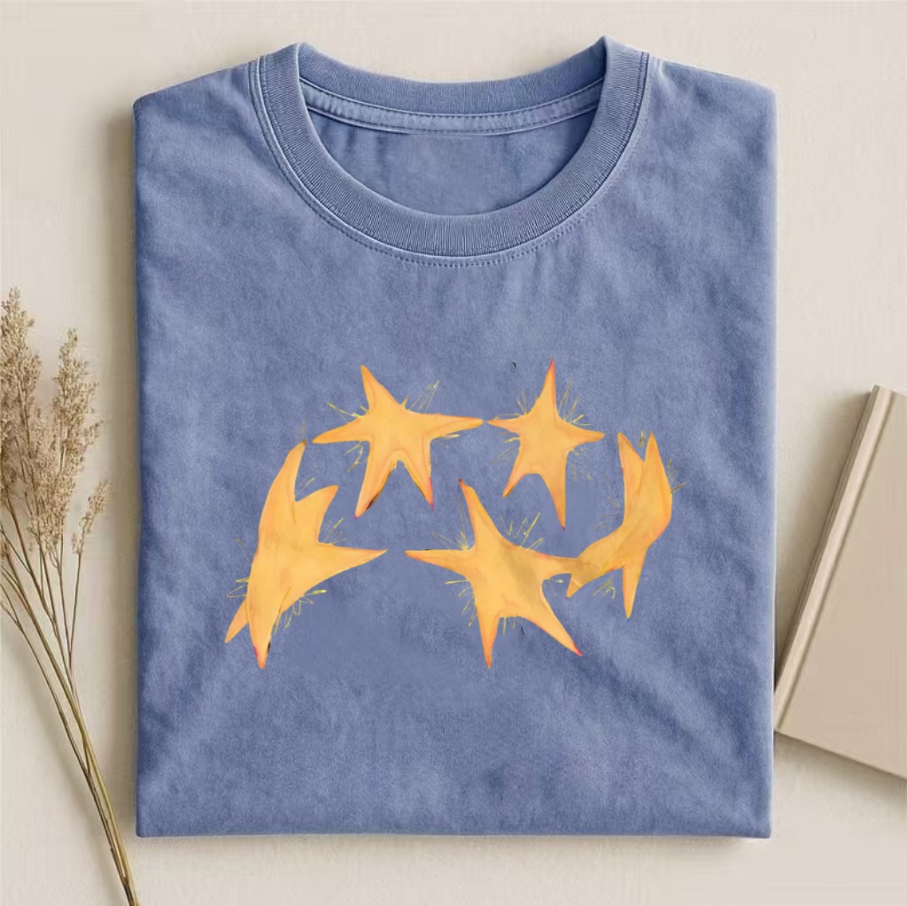 Watercolor Yellow Stars Minimalist T-shirt