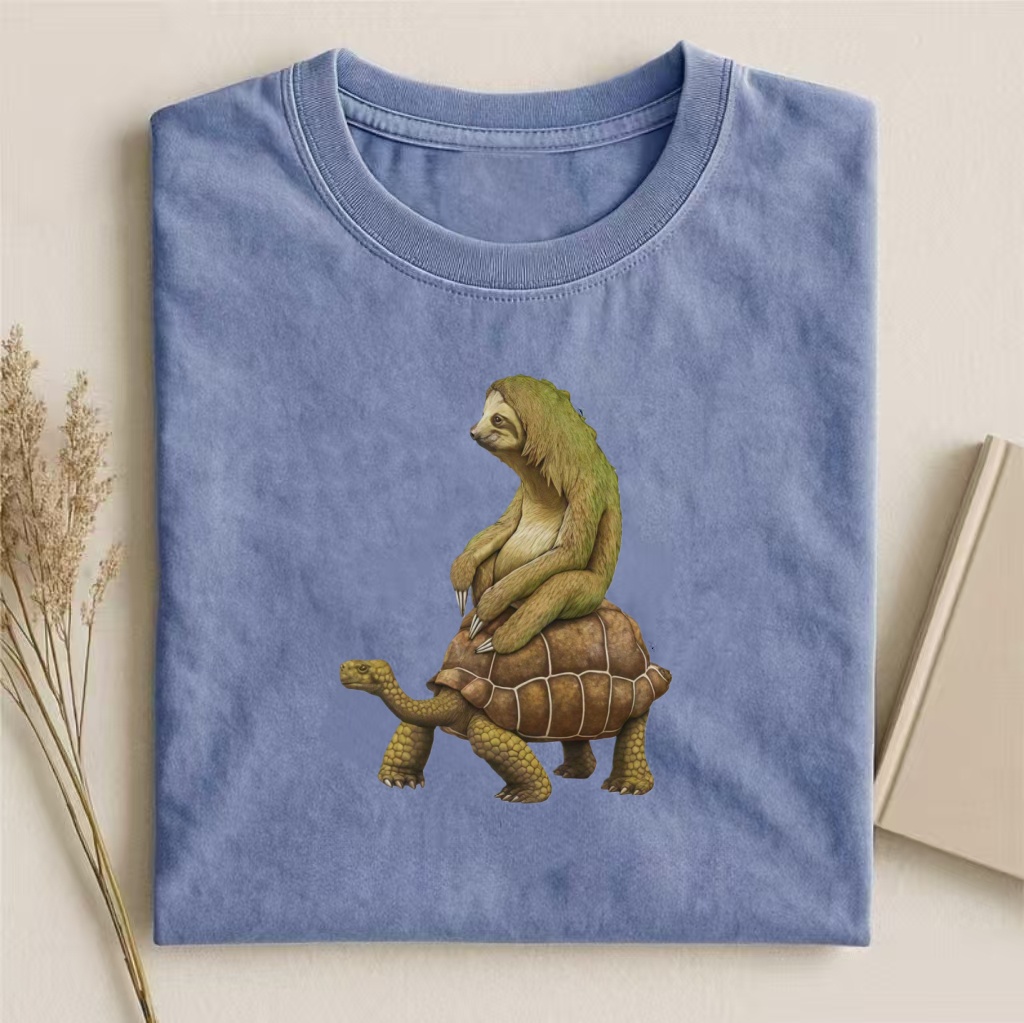 Sloth Riding Turtle Cute Animal T-shirt