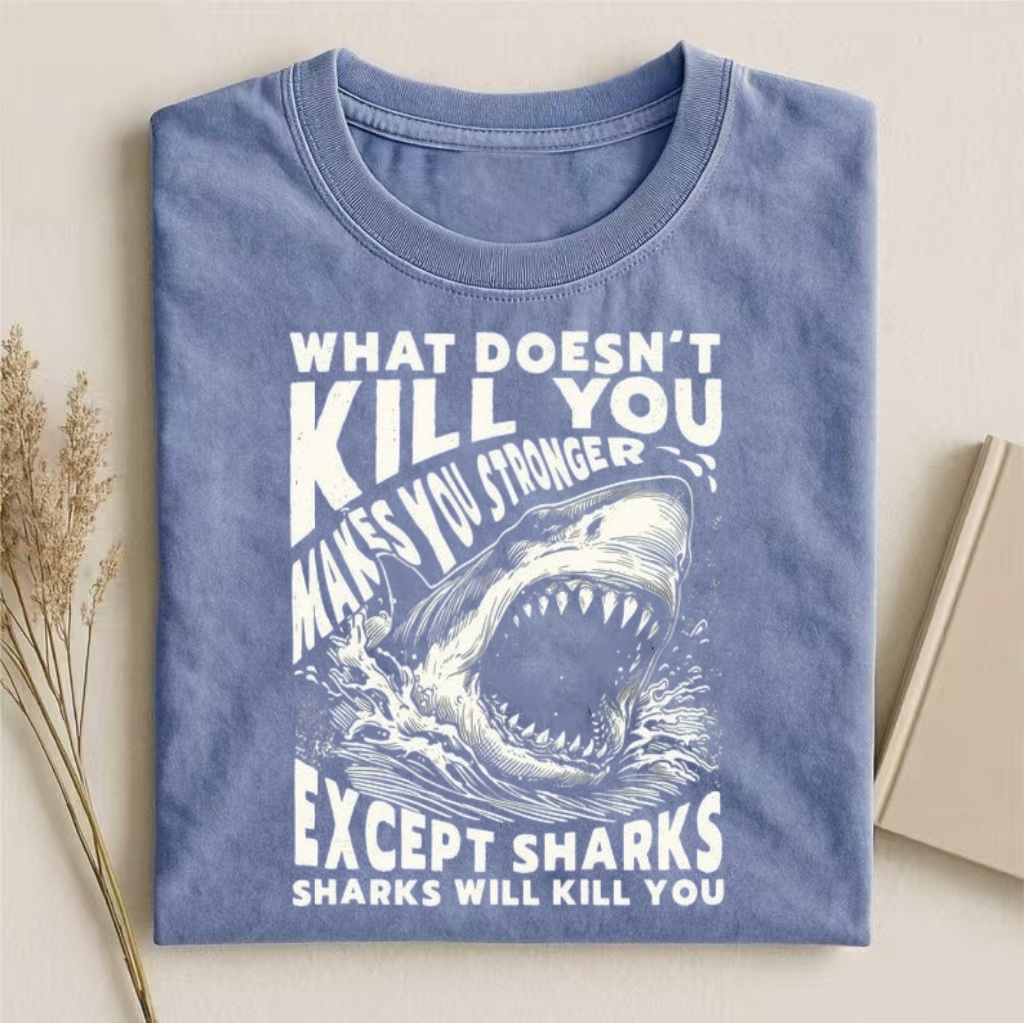 "Except Sharks" Funny Shark Quote T-shirt