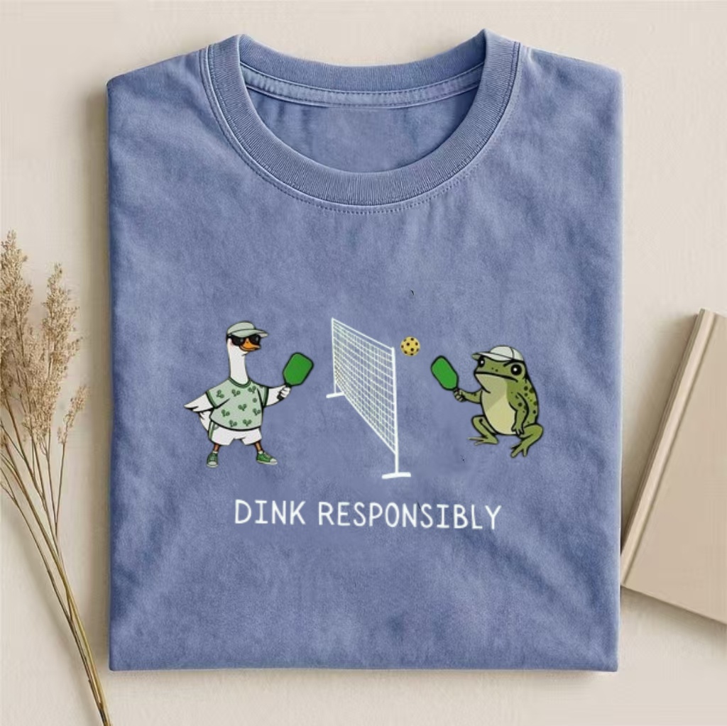 "Dink Responsibly" Duck & Frog Pickleball T-shirt