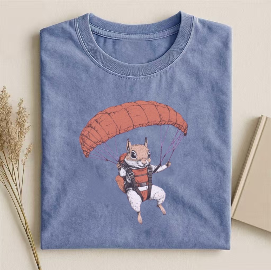 Skydiving Squirrel Retro Art T-shirt