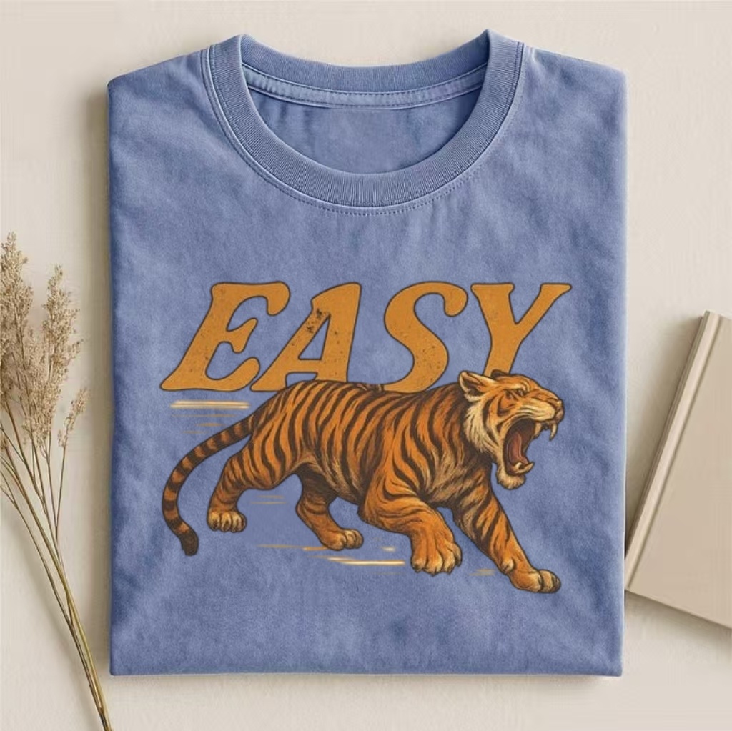 "Easy" Tiger Retro Graphic T-shirt