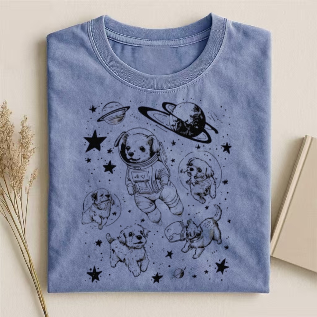 Astronaut Puppy Space Adventure T-shirt