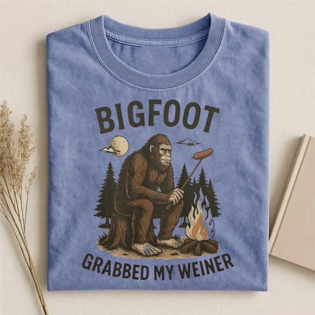 "Bigfoot Grabbed My Weiner" Funny Cryptid T-shirt