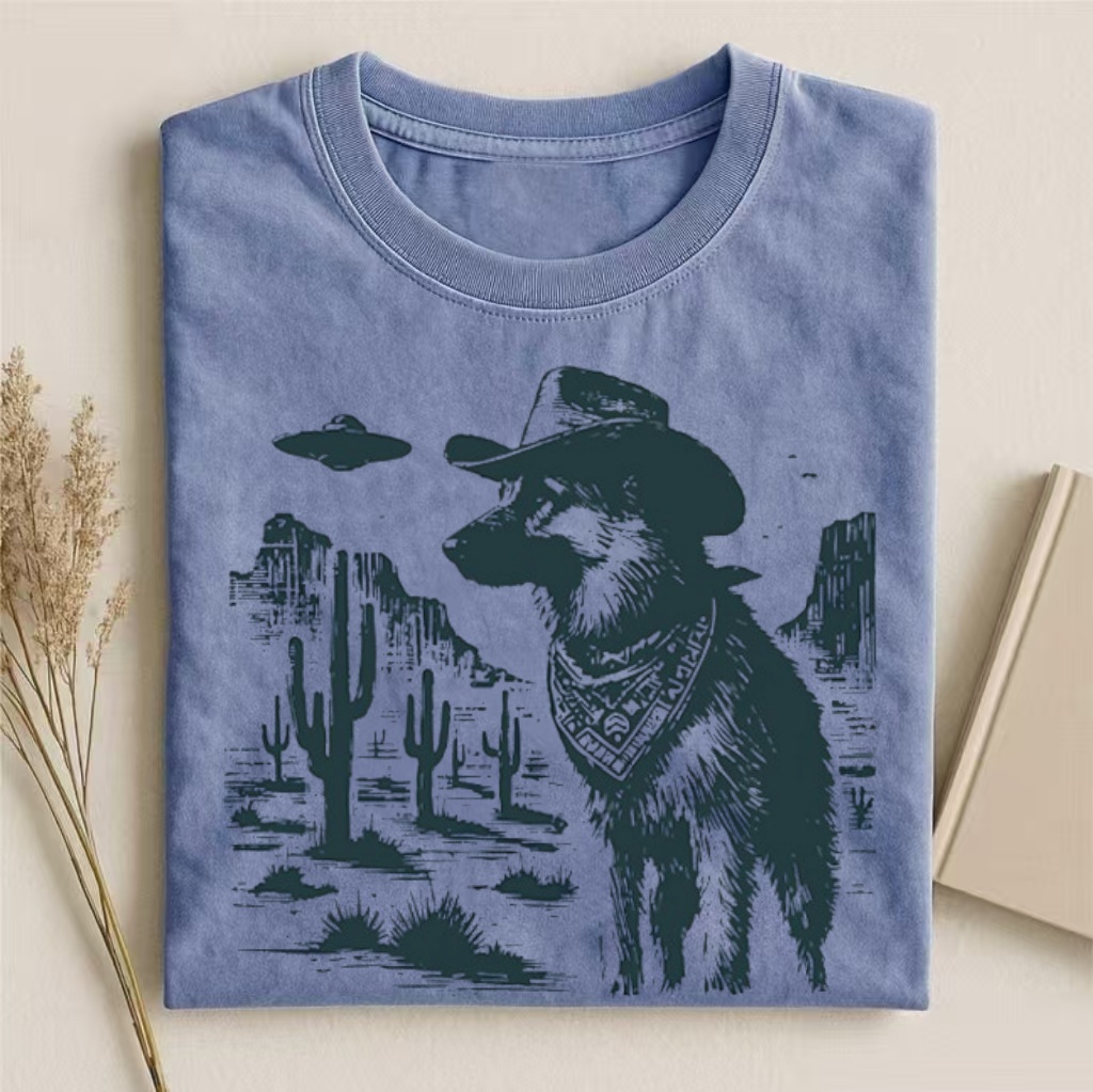 Vintage German Shepherd UFO T-shirt