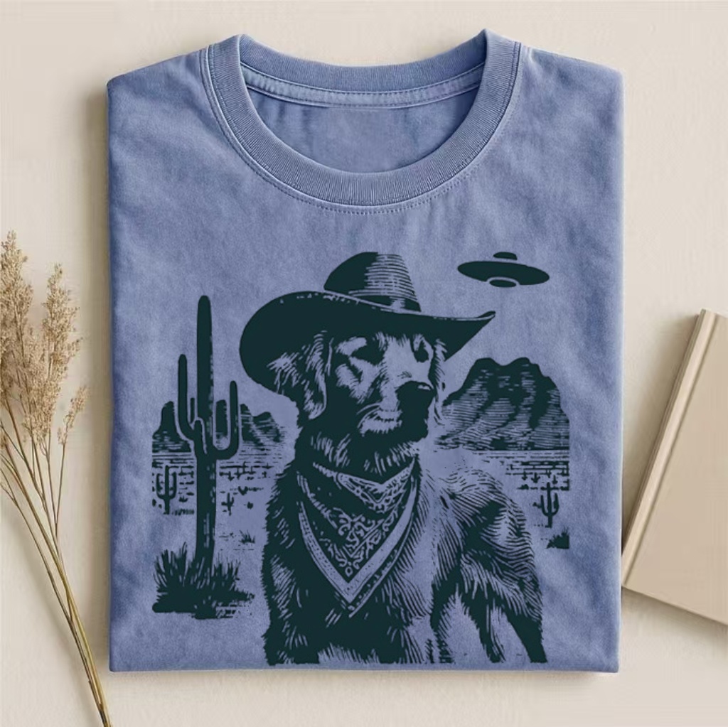 Vintage Golden Retriever UFO T-shirt