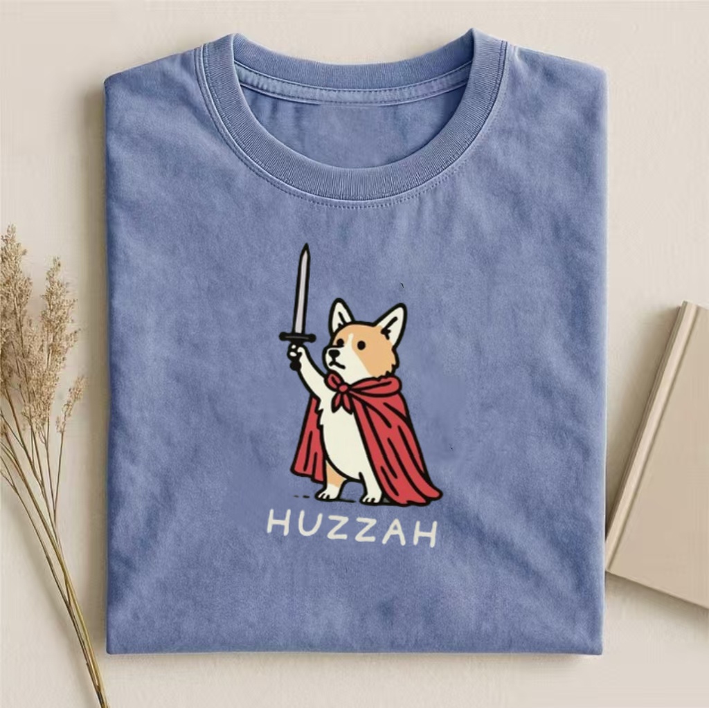 Huzzah Funny Medieval Corgi T-shirt