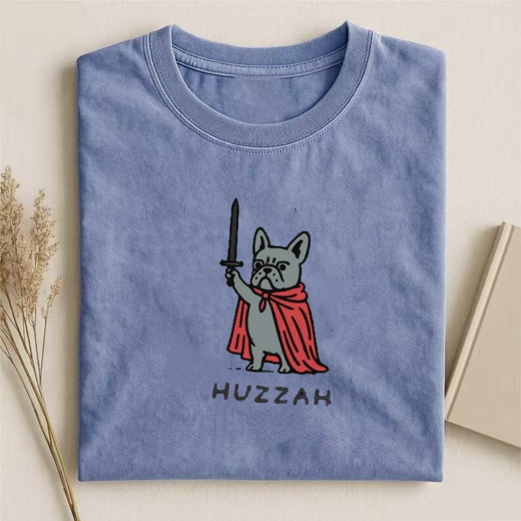 Huzzah Funny Medieval French Bulldog T-shirt