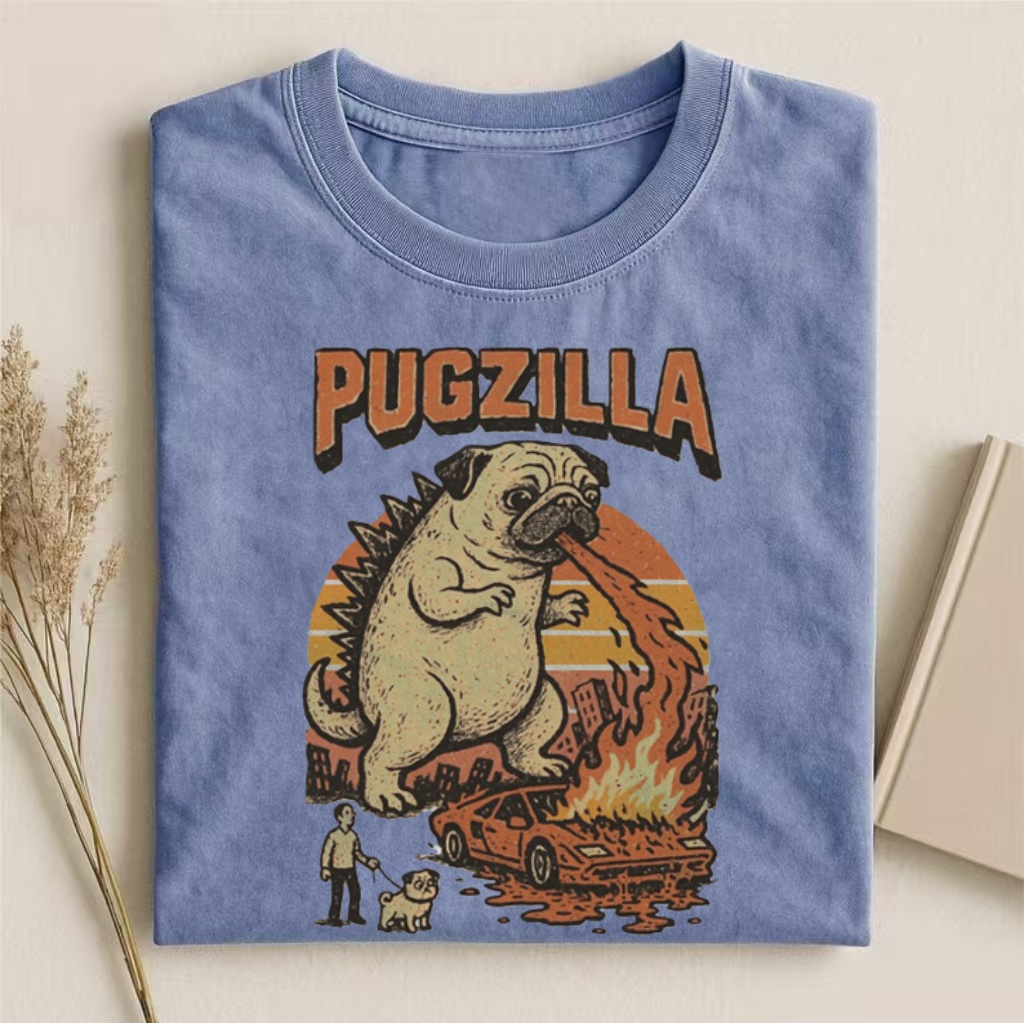 Funny Pug Godzilla T-shirt