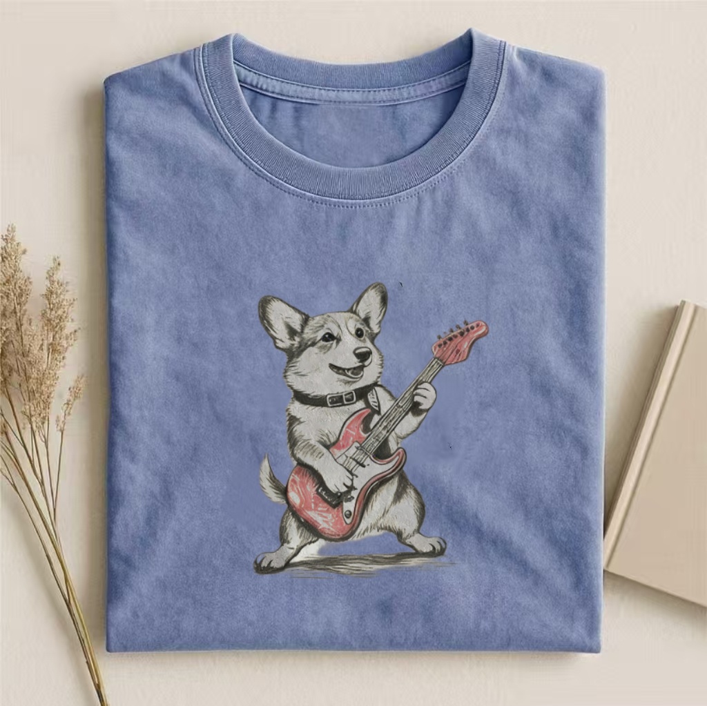 Funny Corgi Playing Guitar T-shirt