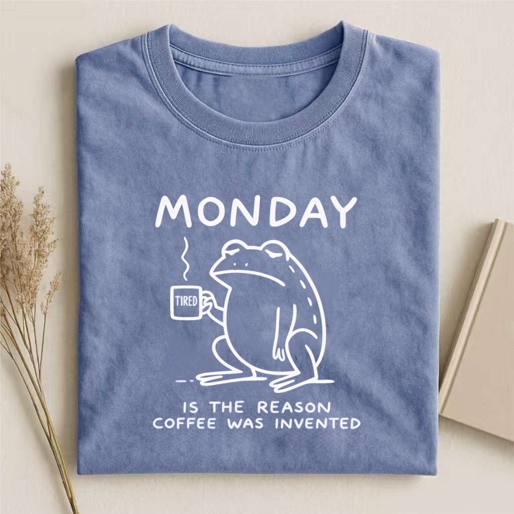 Monday Is The Reason Coffee Was Invented Tired Frog T-shirt