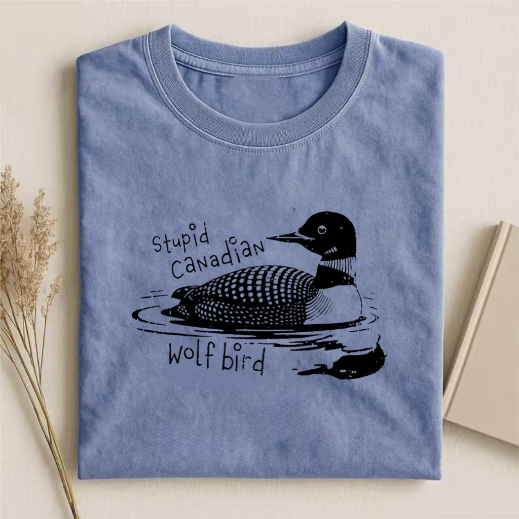 Stupid Canadian Wolf Bird T-shirt