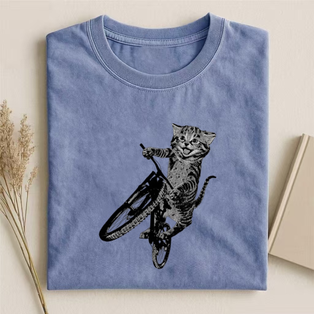 Cat Riding a Bicycle T-shirt