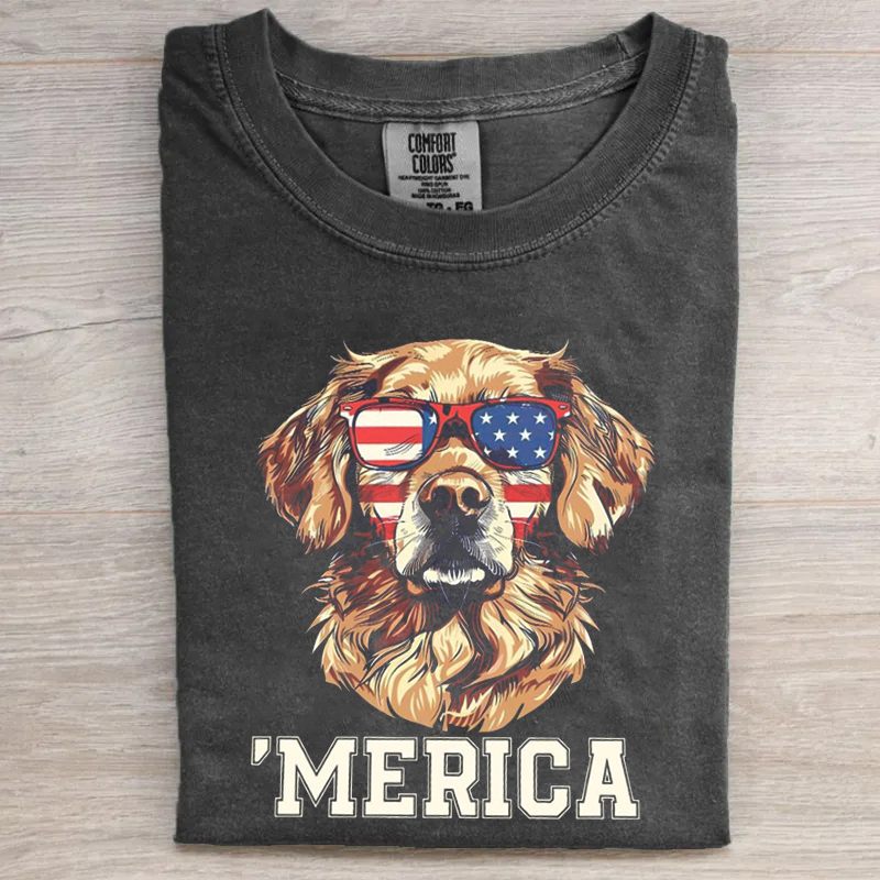 Merica Golden Retriever T-shirt