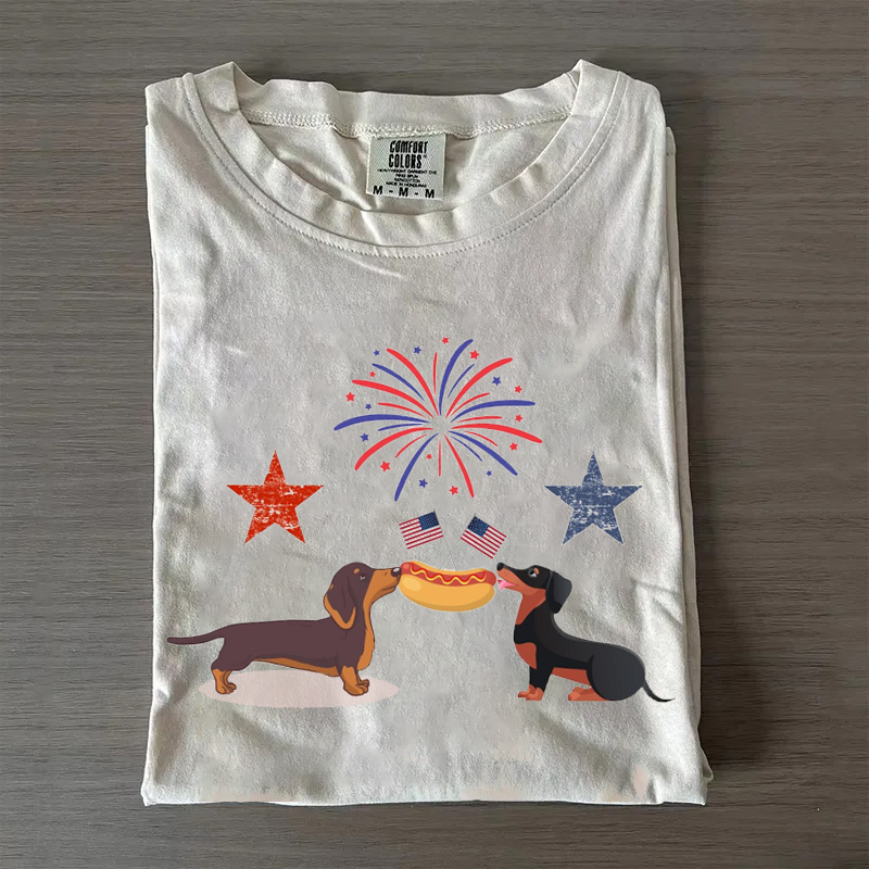 4th of July Dachshund T-shirt