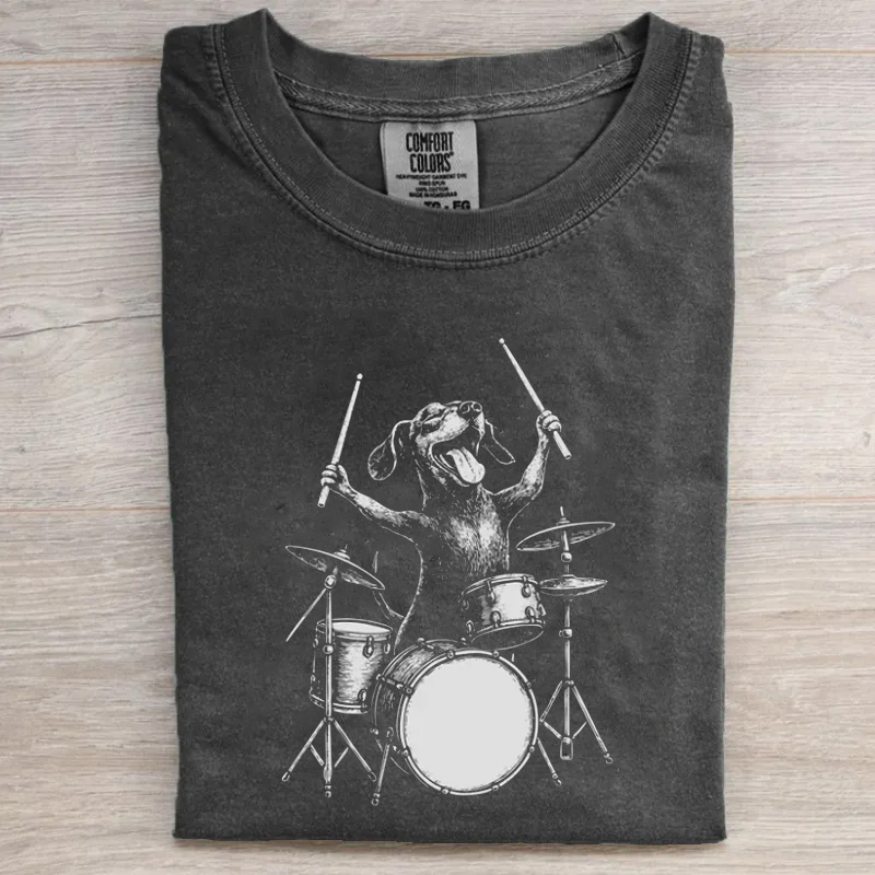Dachshund Playing Drums T-shirt