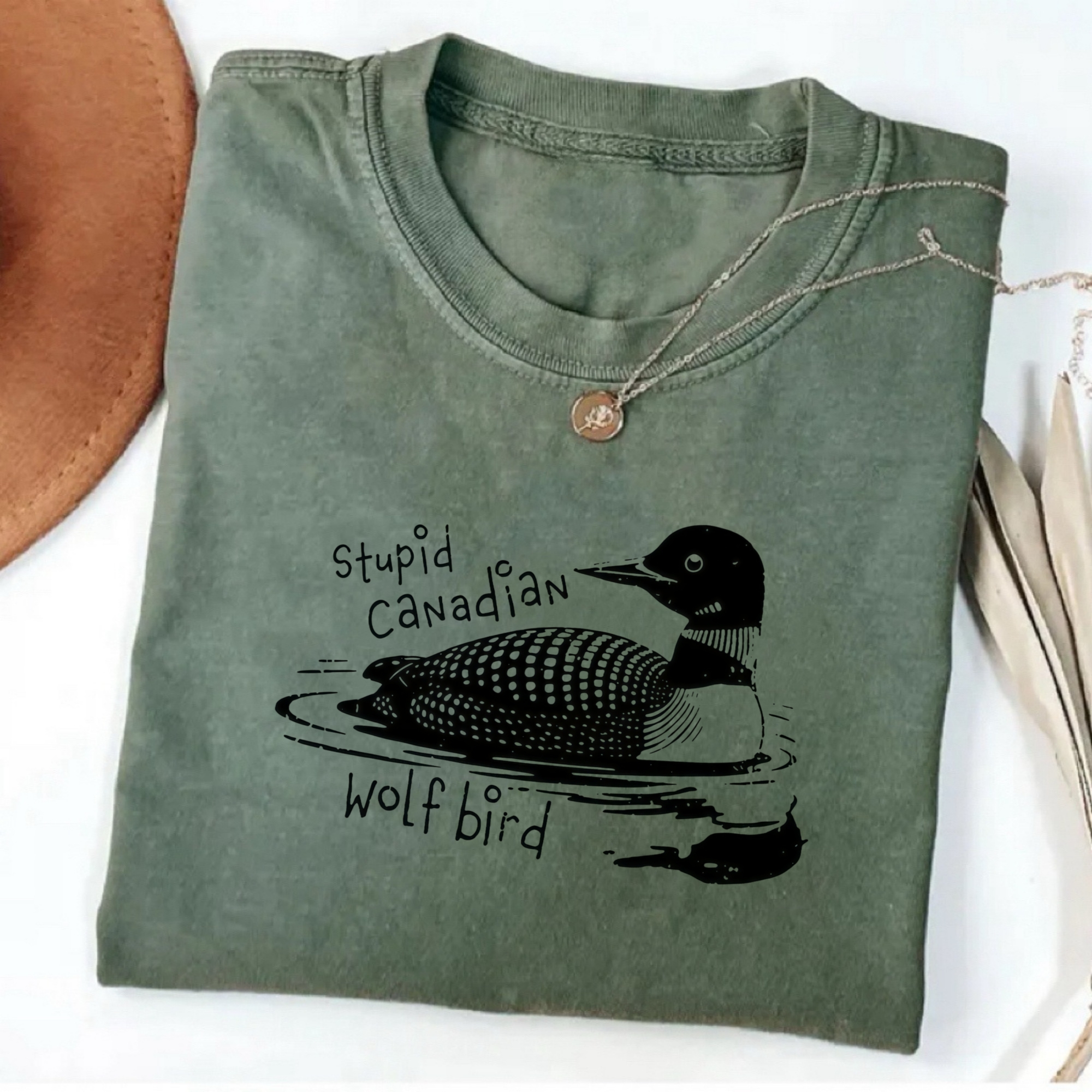 Stupid Canadian Wolf Bird T-Shirt