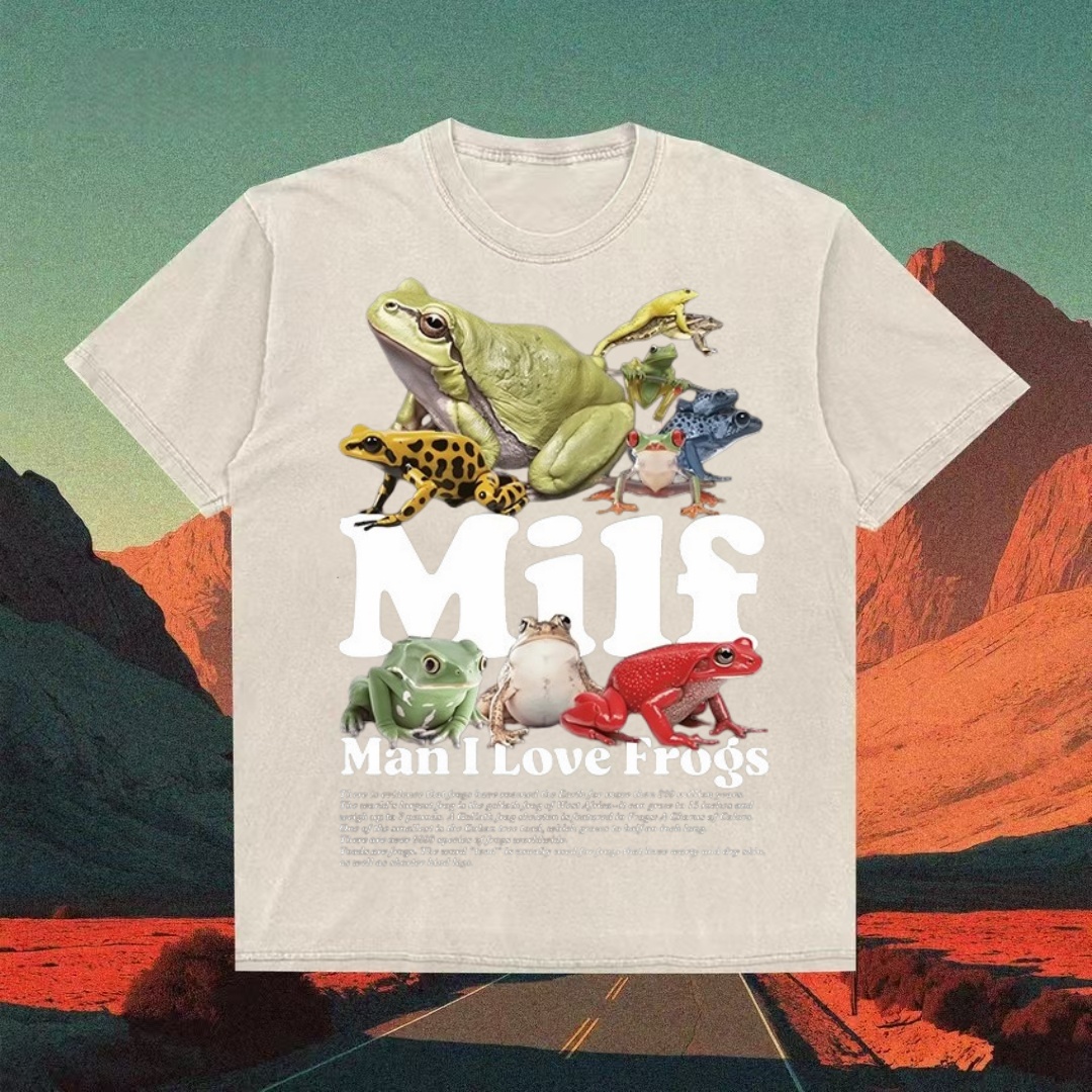 "MILF: Man I Love Frogs" Frog Collage T-shirt