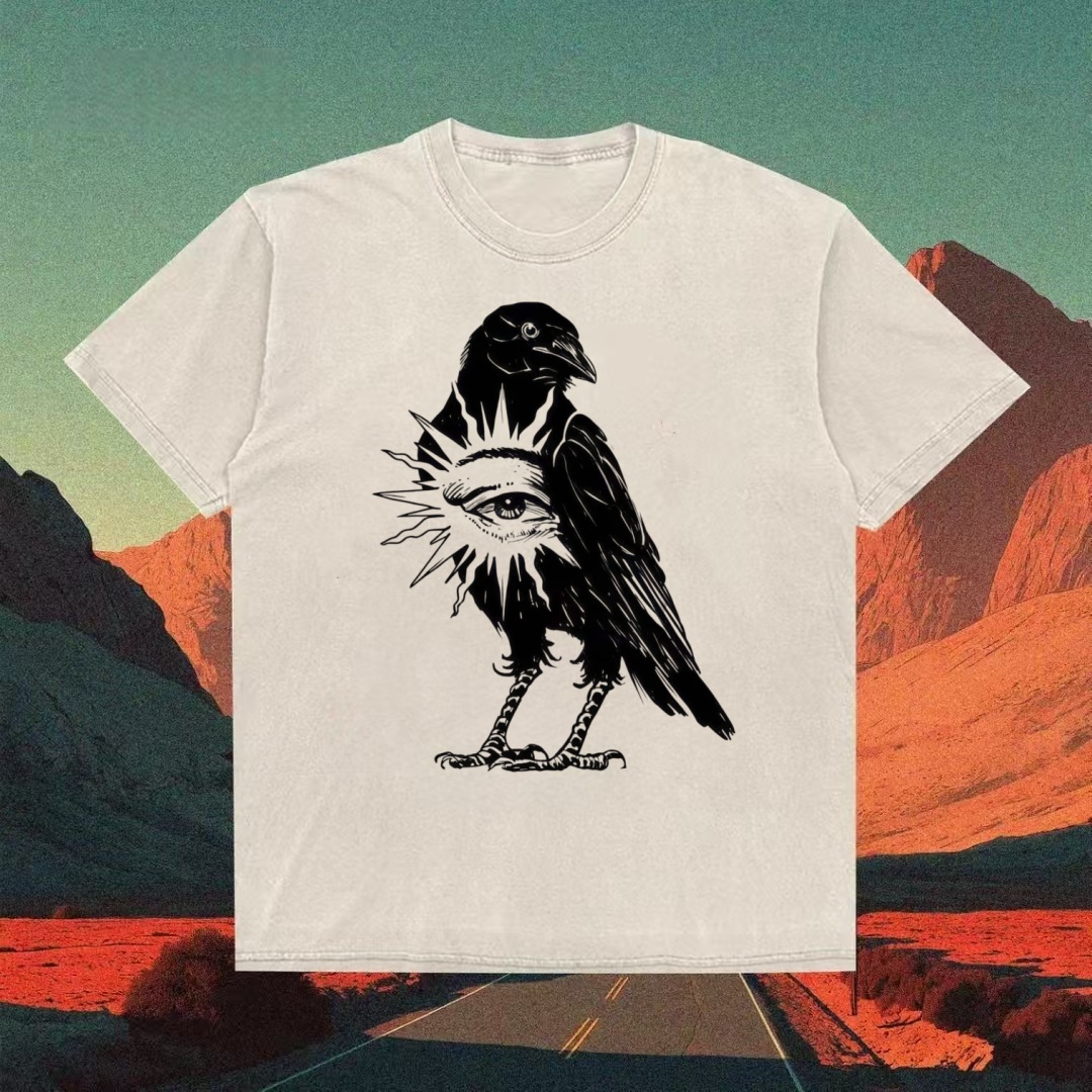 Raven & All-Seeing Eye Occult Art T-shirt