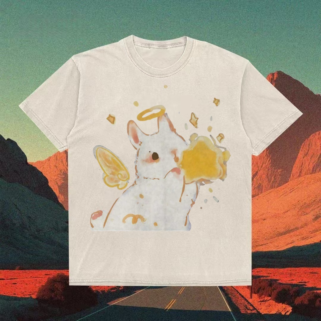 Angel Bunny Eating Star Toast T-shirt