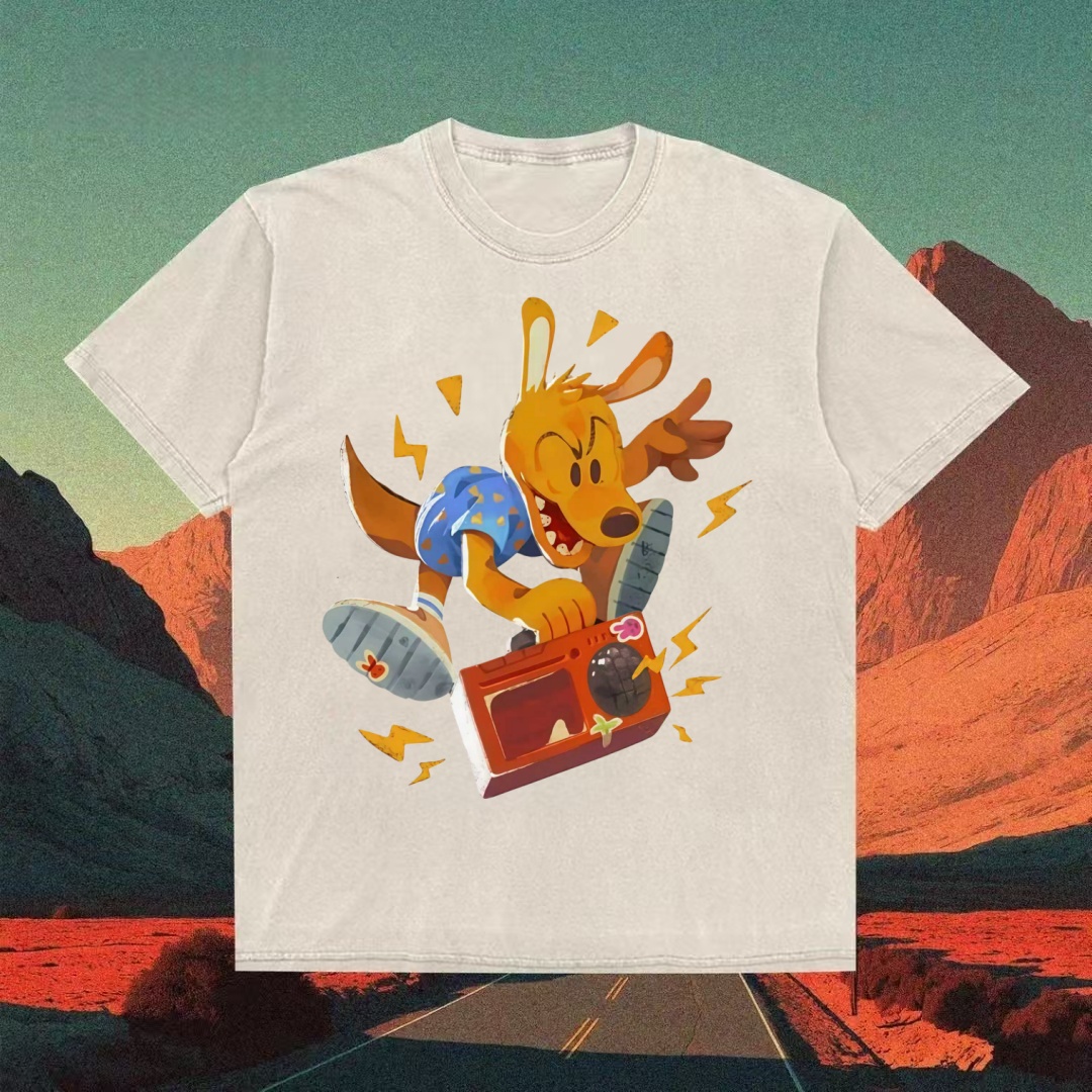 Dog Skateboarding Retro Cartoon T-shirt