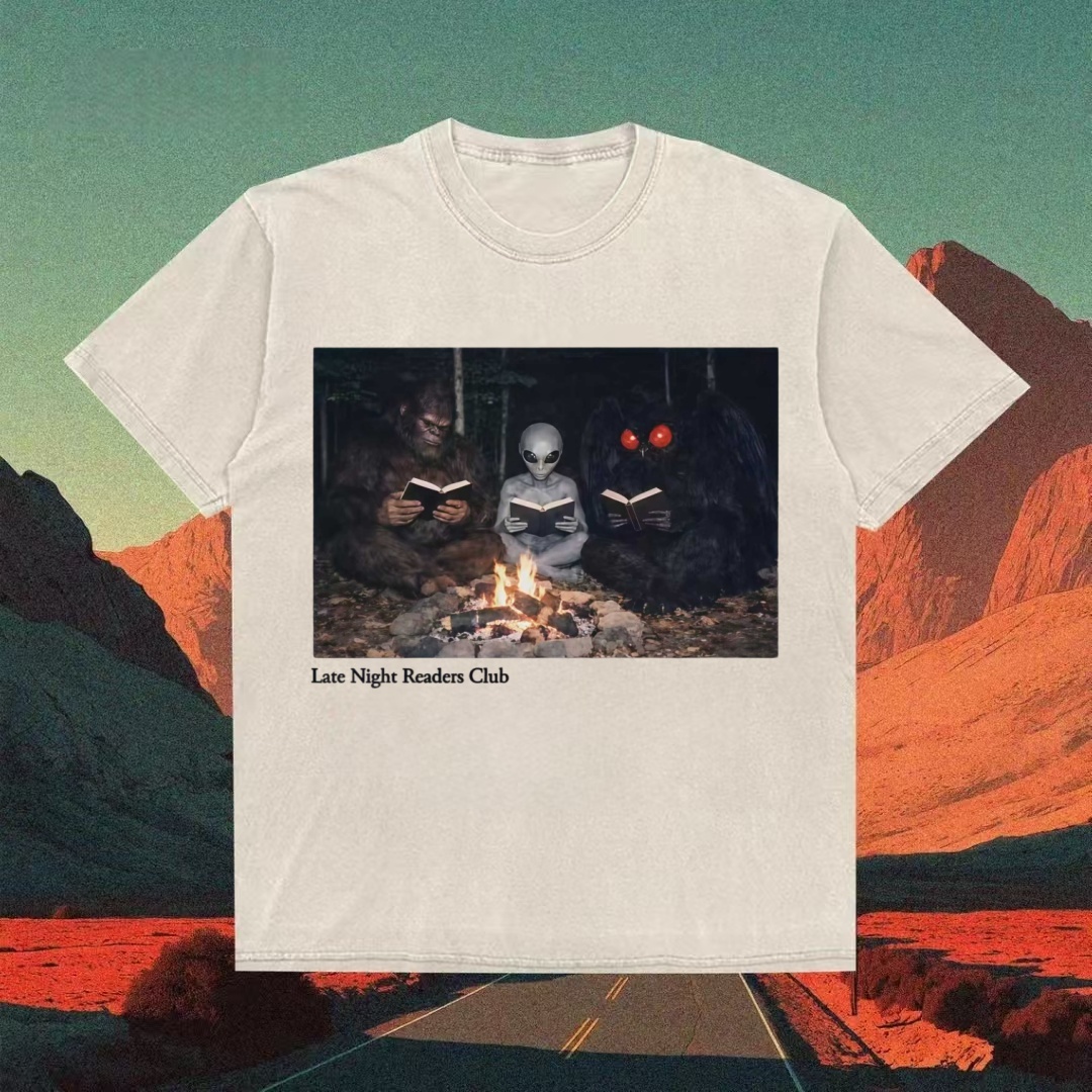 "Late Night Readers Club" Cryptid Campfire T-shirt