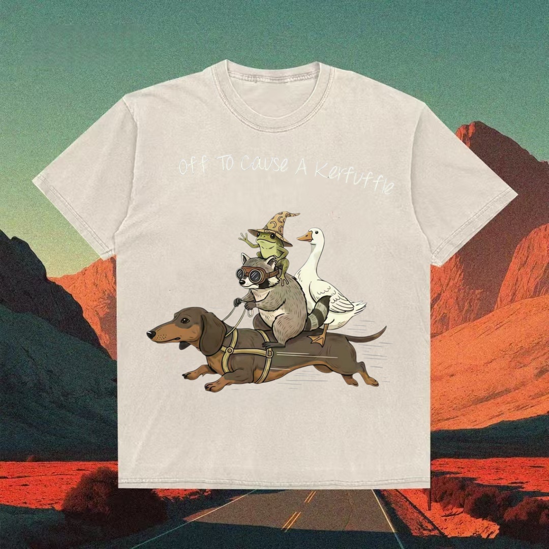 "Off to Cause a Kerfuffle" Dachshund Squad T-shirt
