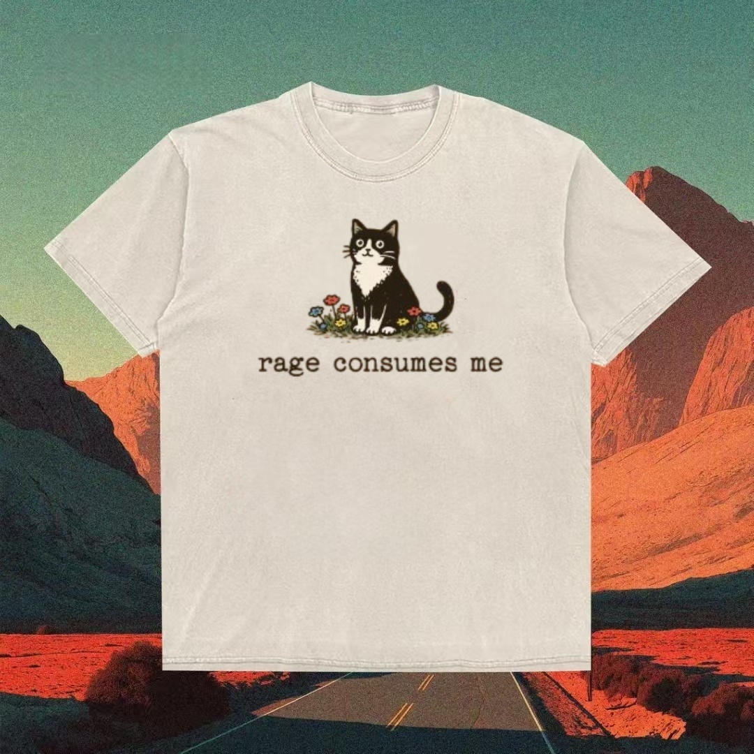 "Rage Consumes Me" Tuxedo Cat T-shirt