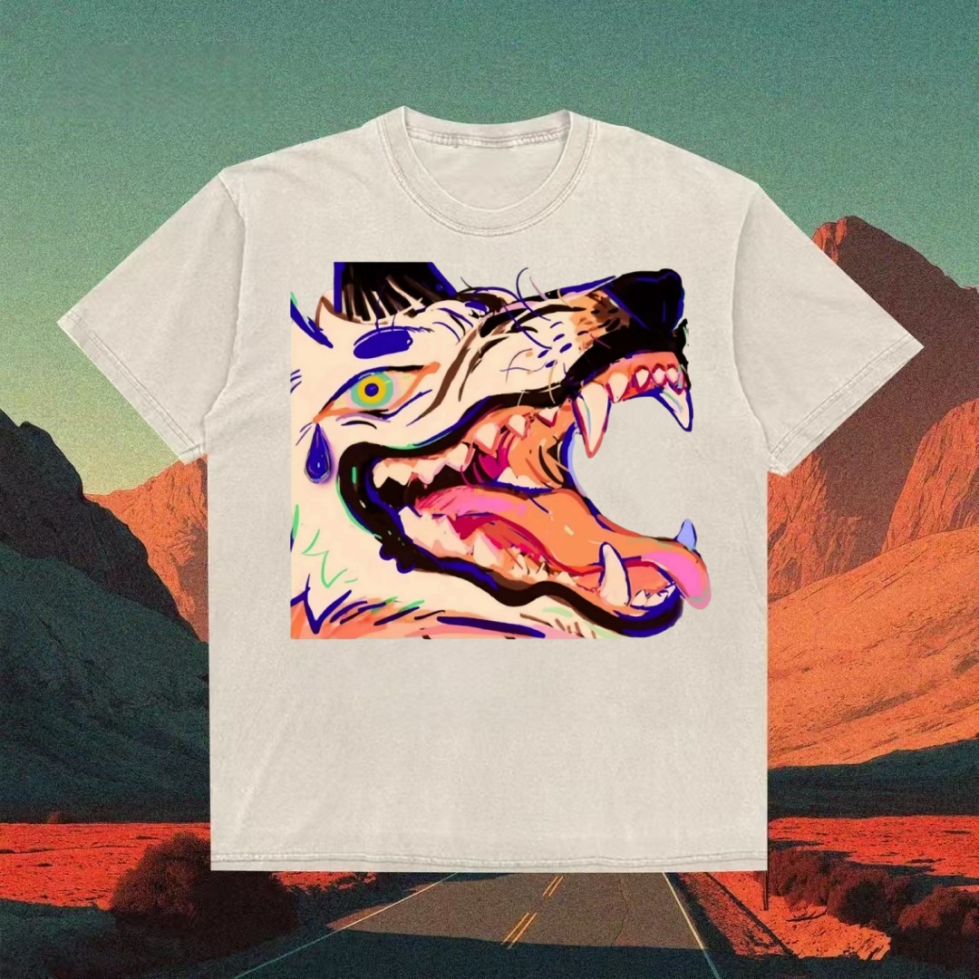 Abstract Colorful Wolf Pop Art T-shirt