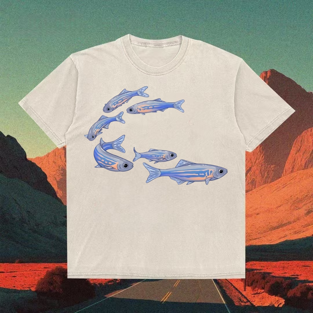 Blue Neon Tetra School of Fish T-shirt
