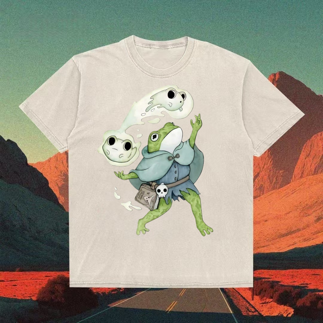 Wizard Frog & Ghosts Fantasy T-shirt