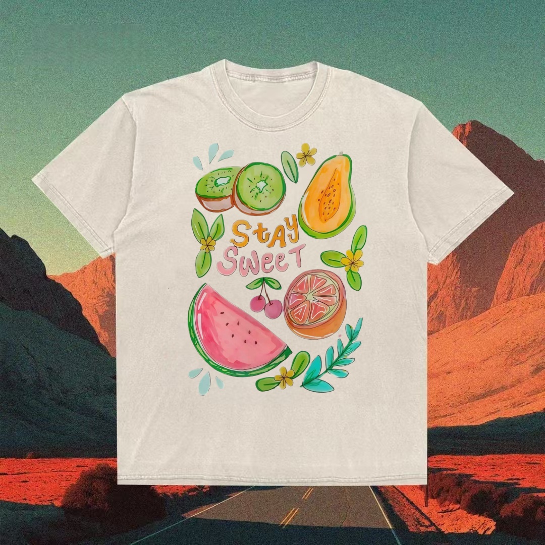 "Stay Sweet" Fruit Watercolor T-shirt