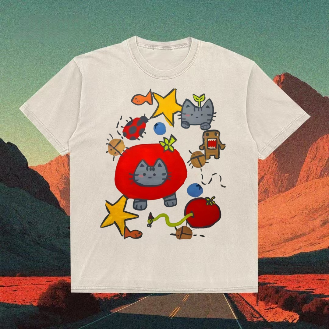 Tomato Cat & Friends Doodle T-shirt