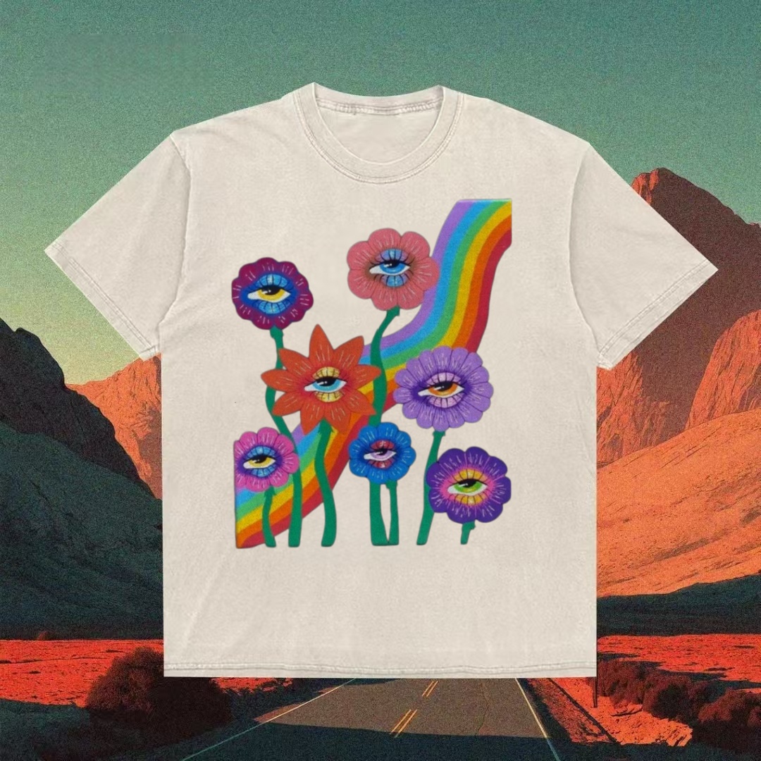 Rainbow Eye-Flower Psychedelic T-shirt