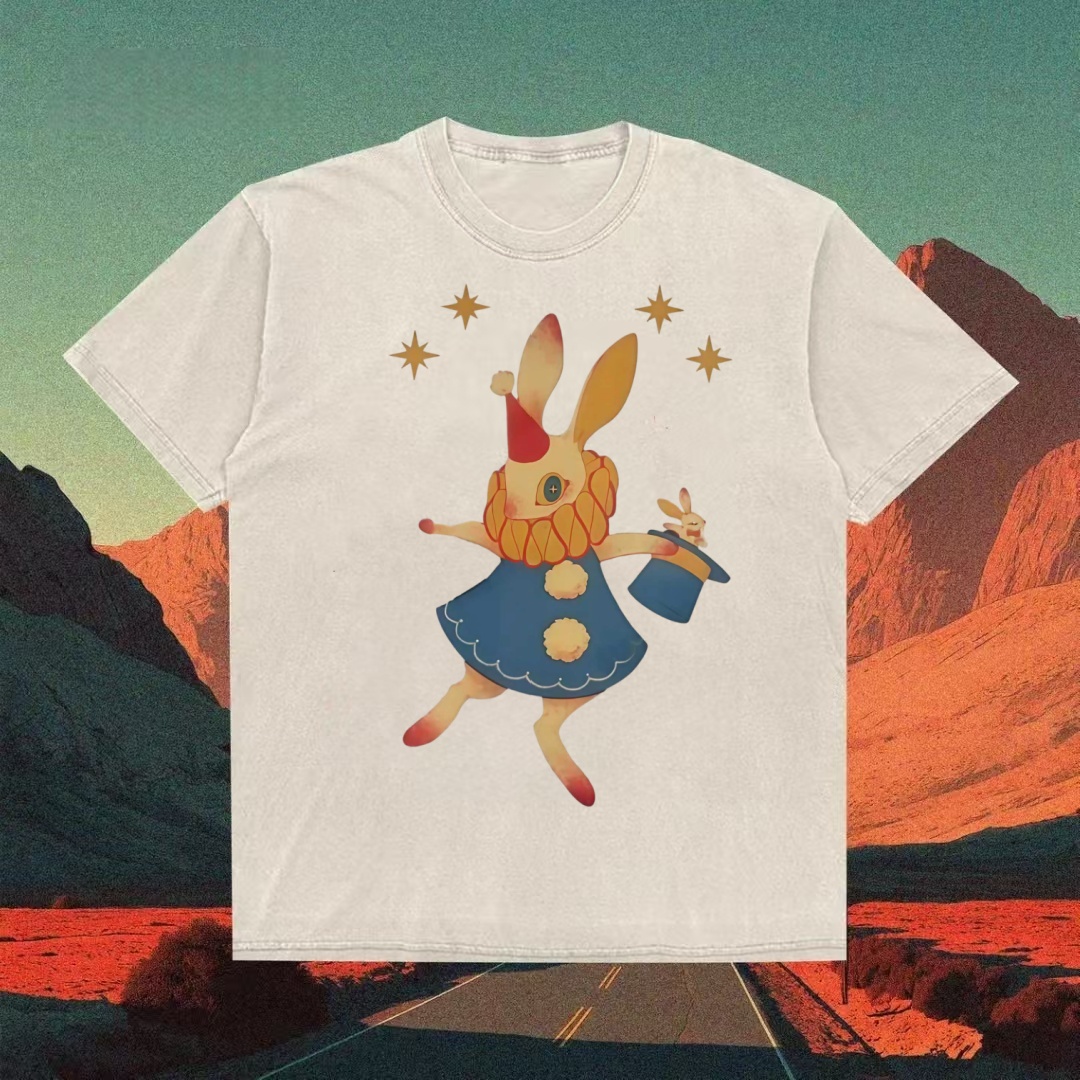 Magician Bunny Whimsical Art T-shirt