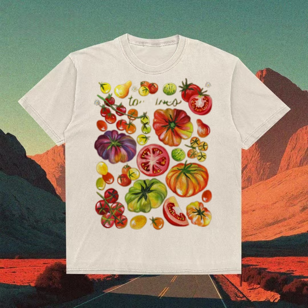 Tomato Varieties Botanical Collage T-shirt