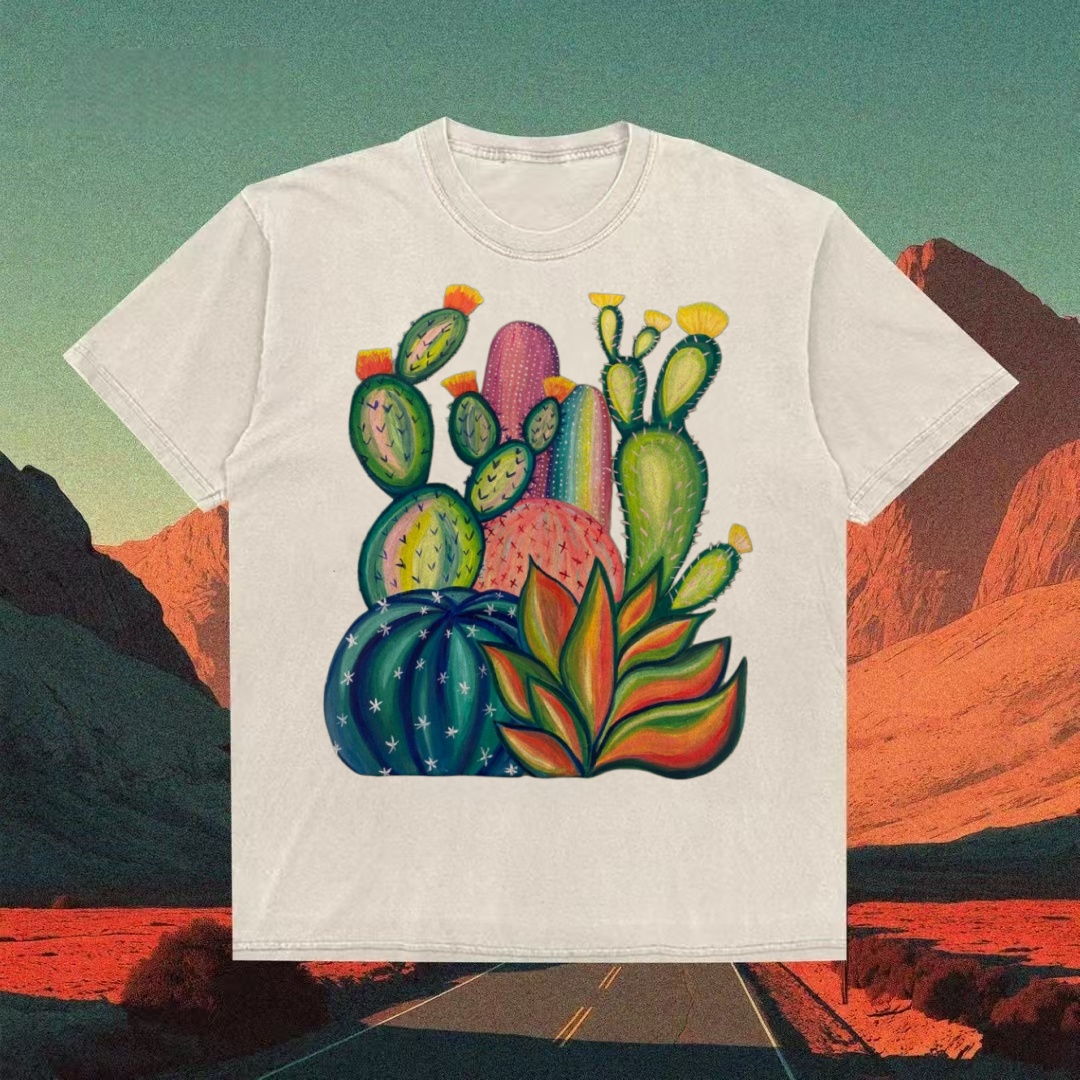 Desert Cacti & Succulents Art T-shirt