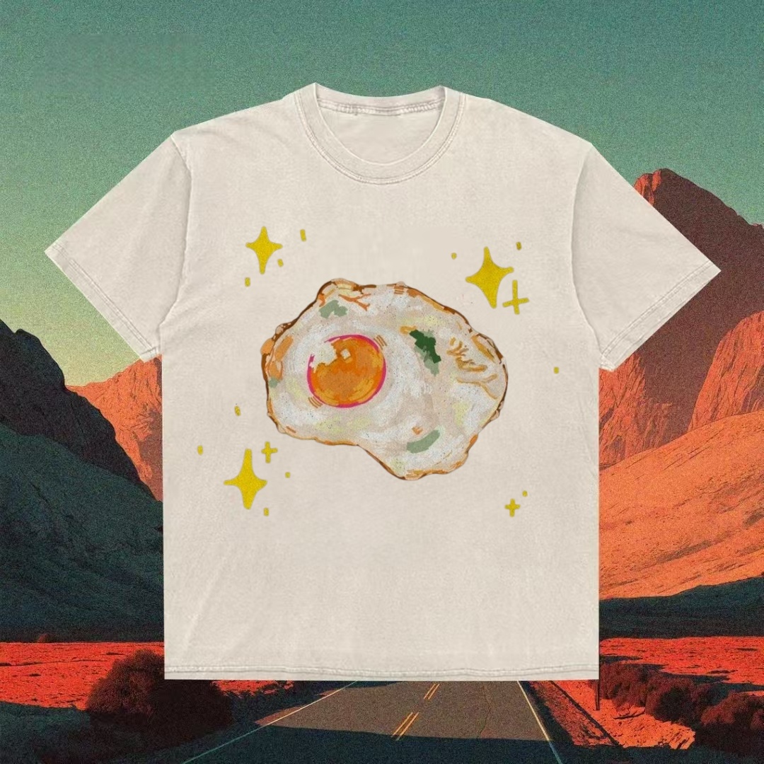 Sparkly Fried Egg Doodle T-shirt
